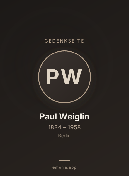 Gedenkportrait von Paul Weiglin