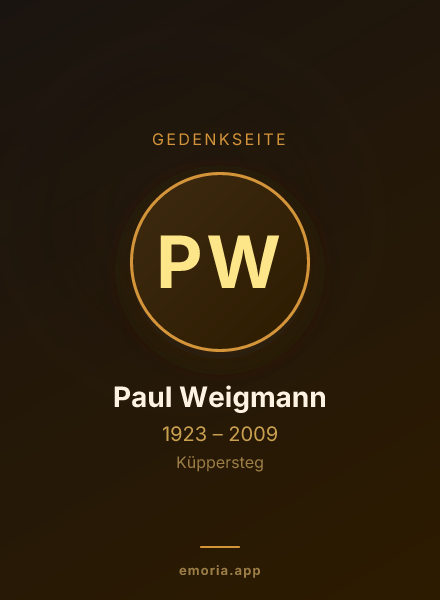 Gedenkportrait von Paul Weigmann
