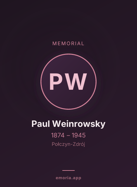 Memorial portrait of Paul Weinrowsky