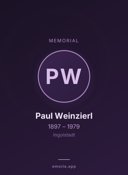 Memorial portrait of Paul Weinzierl