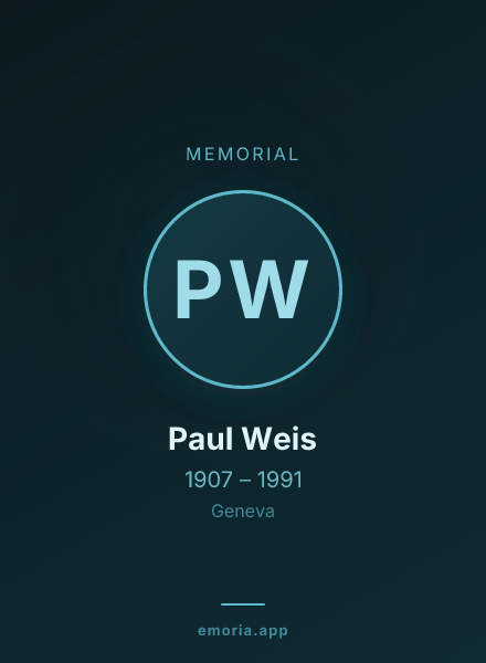 Memorial portrait of Paul Weis