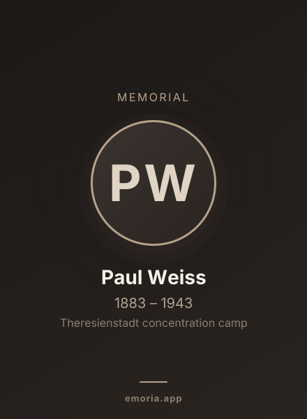 Memorial portrait of Paul Weiss
