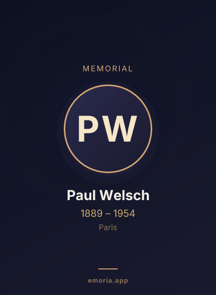 Memorial portrait of Paul Welsch