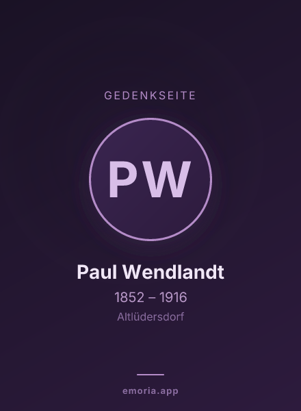 Gedenkportrait von Paul Wendlandt