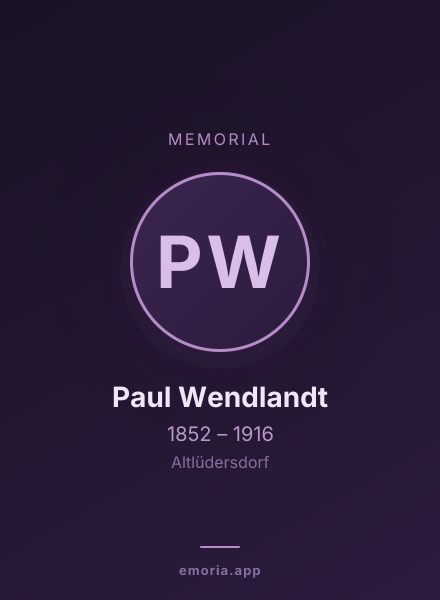 Memorial portrait of Paul Wendlandt