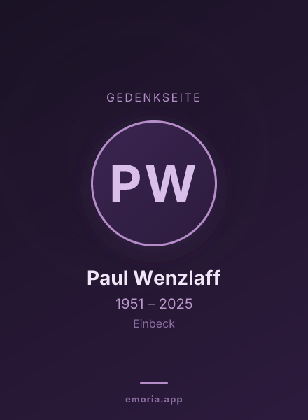 Gedenkportrait von Paul Wenzlaff
