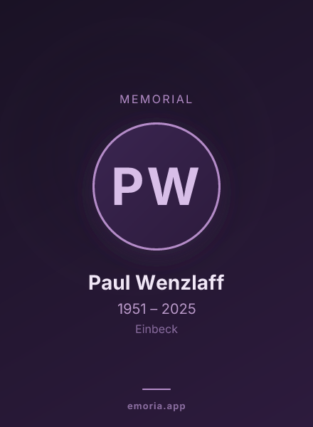 Memorial portrait of Paul Wenzlaff