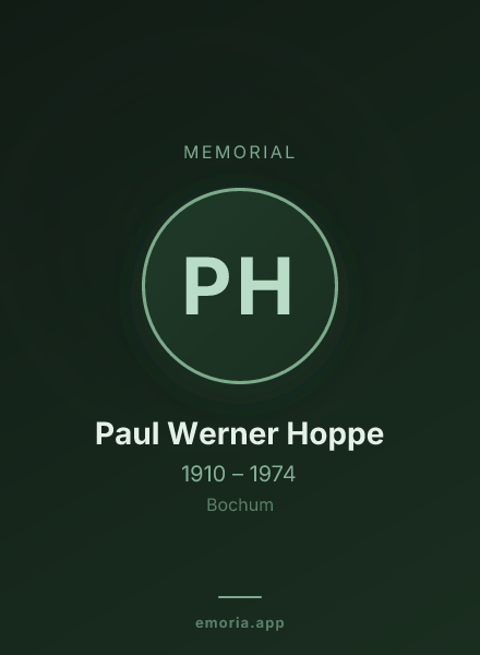 Memorial portrait of Paul Werner Hoppe