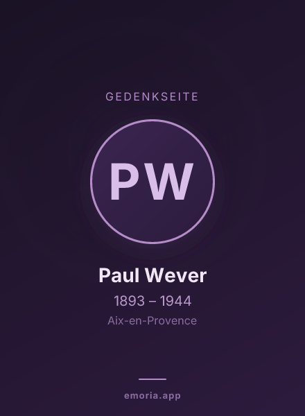 Gedenkportrait von Paul Wever