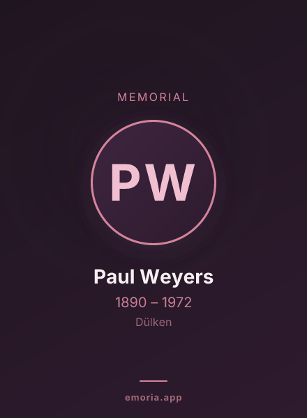 Memorial portrait of Paul Weyers