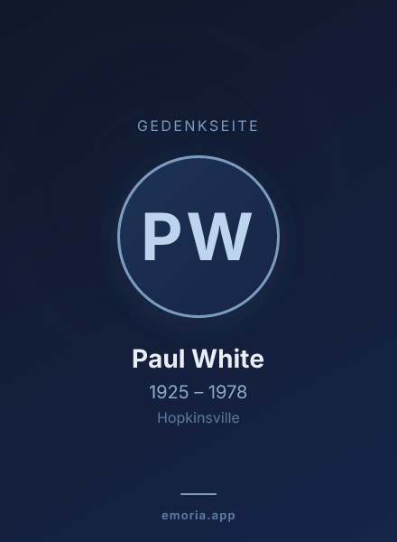 Gedenkportrait von Paul White