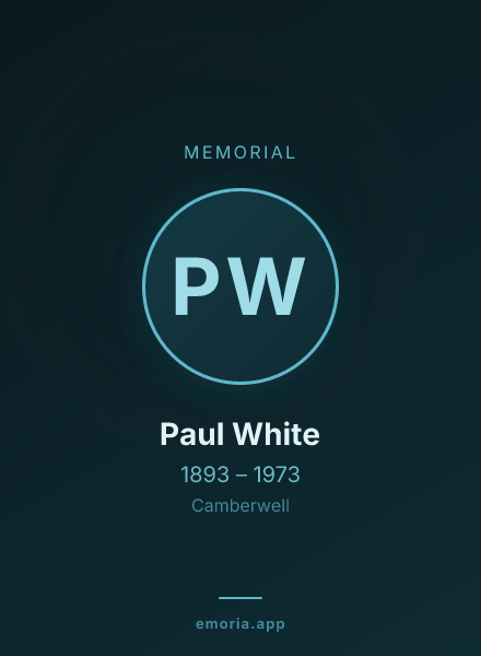 Memorial portrait of Paul White