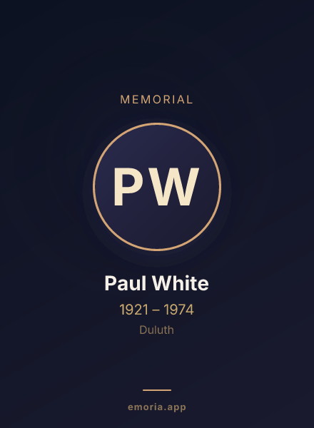 Memorial portrait of Paul White