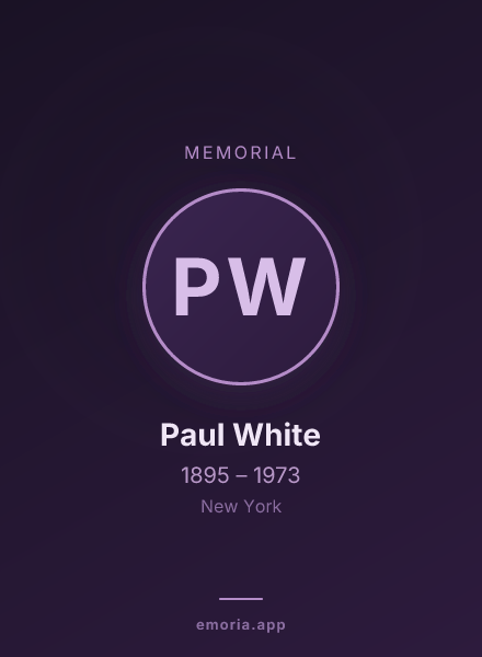 Memorial portrait of Paul White