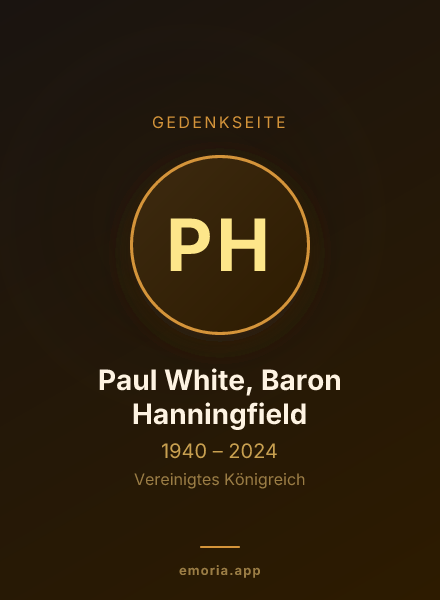 Gedenkportrait von Paul White, Baron Hanningfield