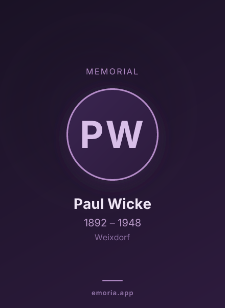 Memorial portrait of Paul Wicke