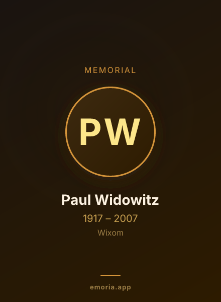 Memorial portrait of Paul Widowitz