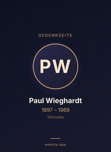 Gedenkportrait von Paul Wieghardt
