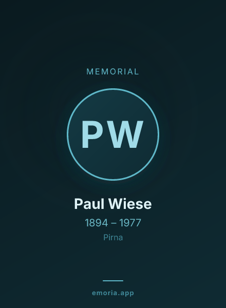 Memorial portrait of Paul Wiese