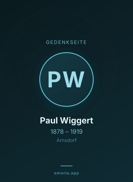 Gedenkportrait von Paul Wiggert
