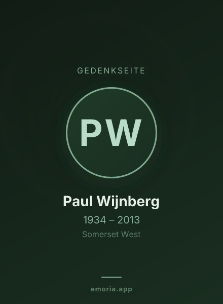 Gedenkportrait von Paul Wijnberg