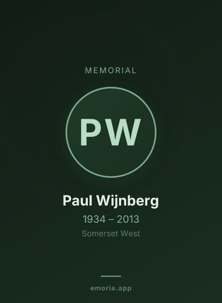 Memorial portrait of Paul Wijnberg