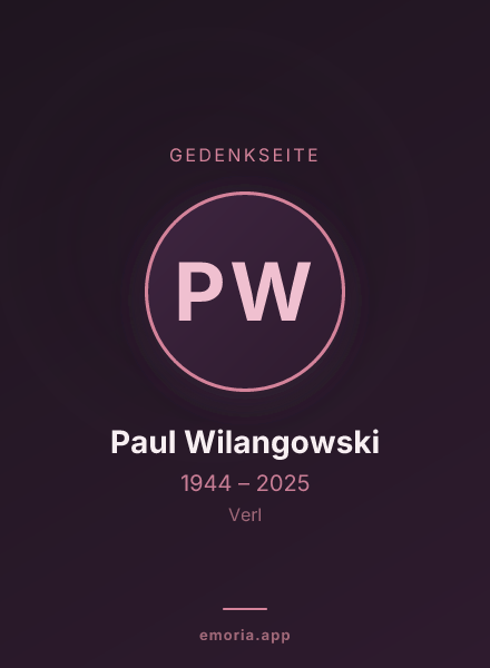 Gedenkportrait von Paul Wilangowski