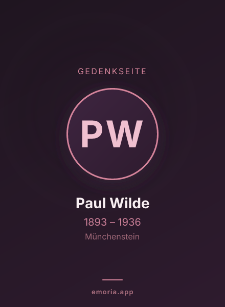 Gedenkportrait von Paul Wilde