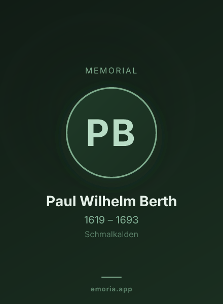 Memorial portrait of Paul Wilhelm Berth