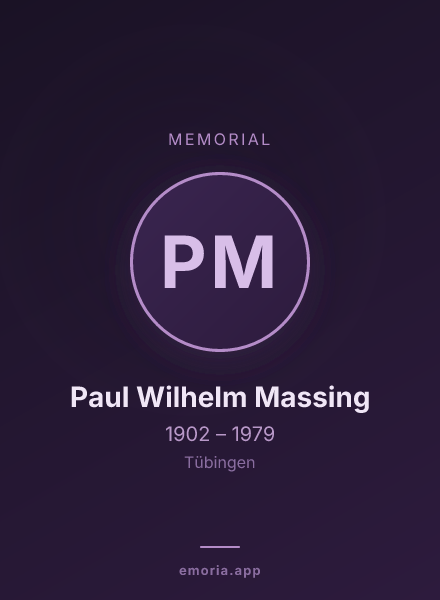 Memorial portrait of Paul Wilhelm Massing