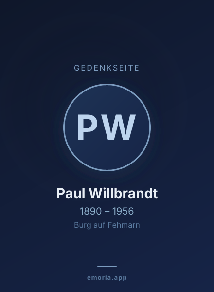 Gedenkportrait von Paul Willbrandt