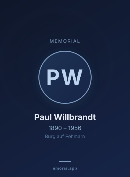Memorial portrait of Paul Willbrandt