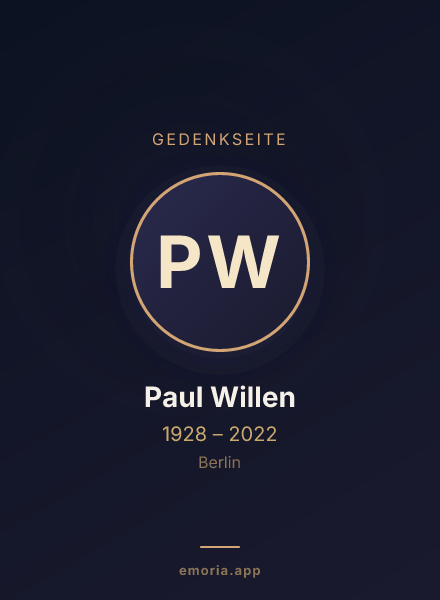 Gedenkportrait von Paul Willen