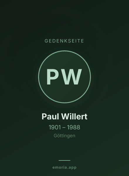 Gedenkportrait von Paul Willert