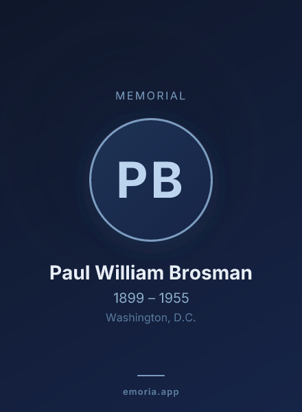 Memorial portrait of Paul William Brosman