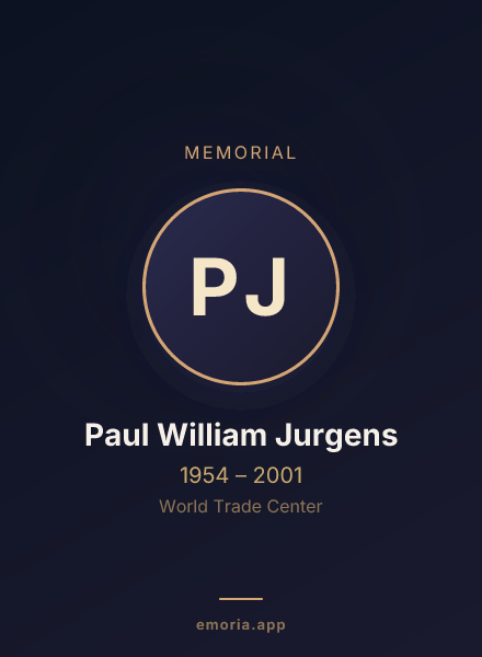 Memorial portrait of Paul William Jurgens