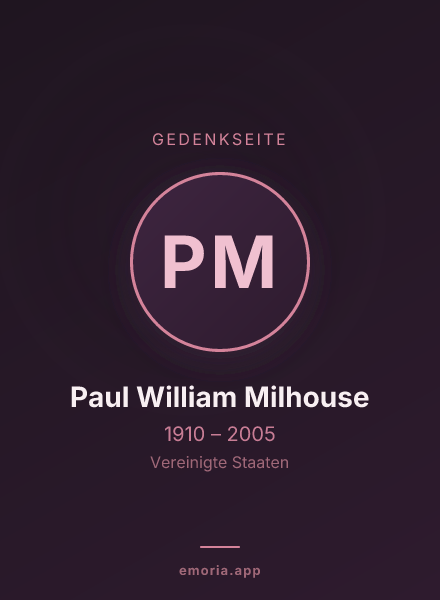 Gedenkportrait von Paul William Milhouse