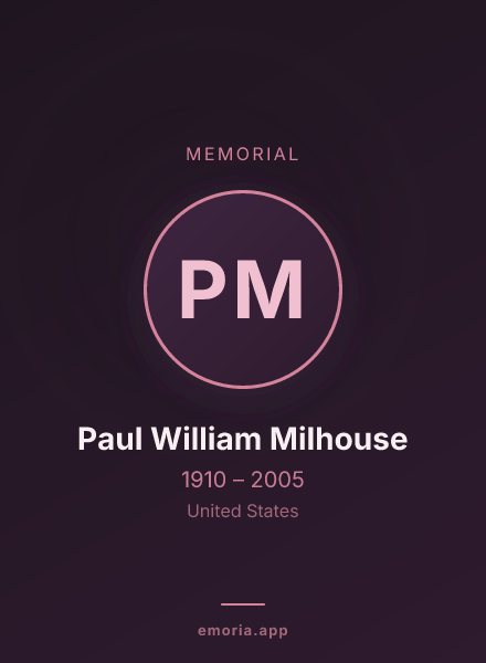 Memorial portrait of Paul William Milhouse