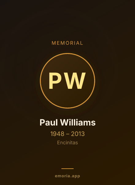 Memorial portrait of Paul Williams