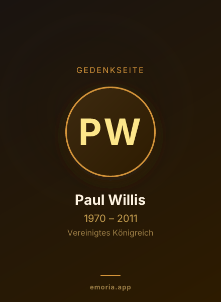 Gedenkportrait von Paul Willis