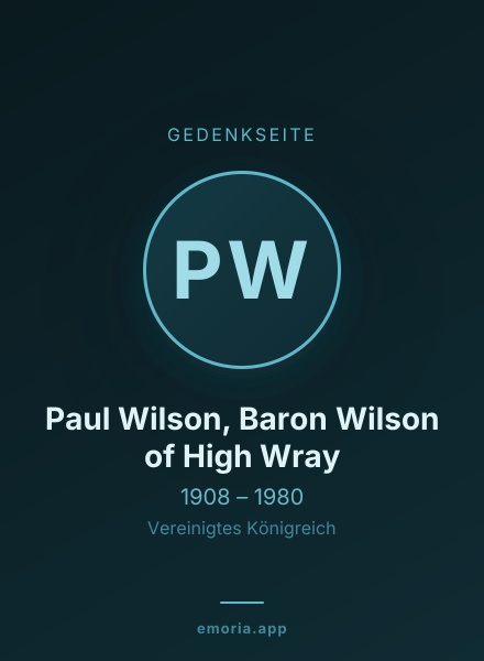 Gedenkportrait von Paul Wilson, Baron Wilson of High Wray