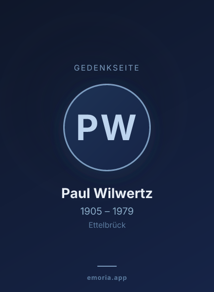 Gedenkportrait von Paul Wilwertz