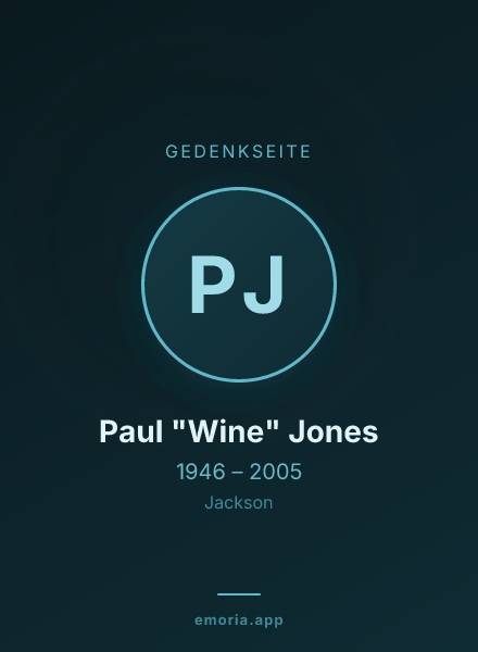 Gedenkportrait von Paul "Wine" Jones