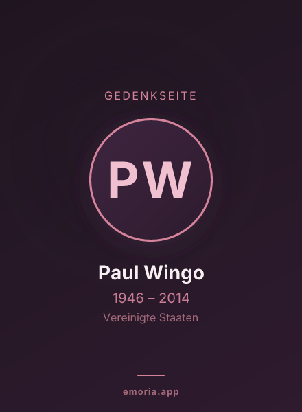 Gedenkportrait von Paul Wingo