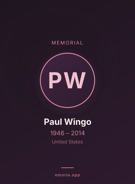 Memorial portrait of Paul Wingo