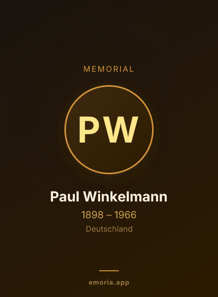 Memorial portrait of Paul Winkelmann