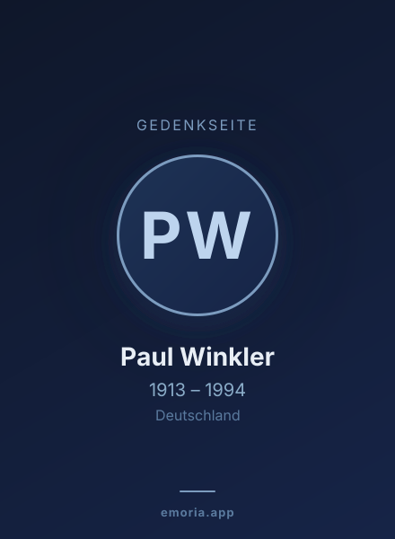Gedenkportrait von Paul Winkler