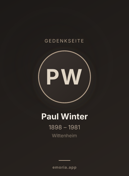 Gedenkportrait von Paul Winter