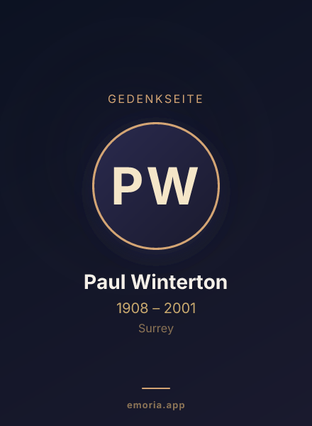 Gedenkportrait von Paul Winterton