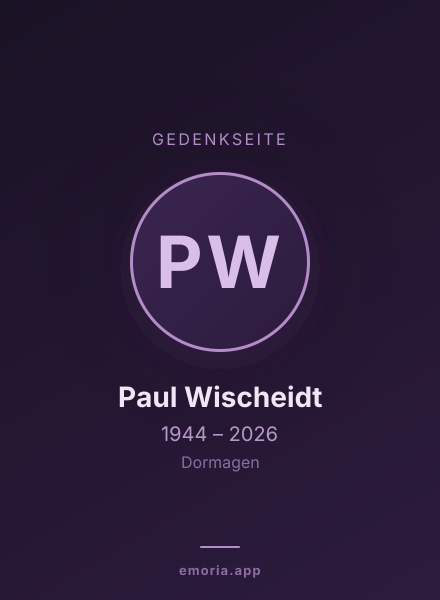 Gedenkportrait von Paul Wischeidt